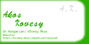 akos kovesy business card
